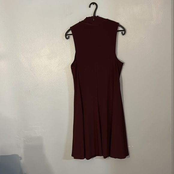 Lauren Ralph Lauren Burgundy /Wine Mock Neck Swing Dress size 14 - Picture 4 of 5